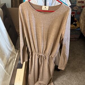 Molly Bracken Tan Long Sleeve Dress